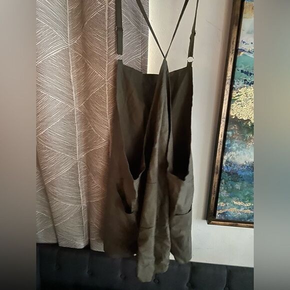 Torrid Green Linen Blend Short-all Romper Size 4 Sleeveles Pockets - Picture 5 of 15